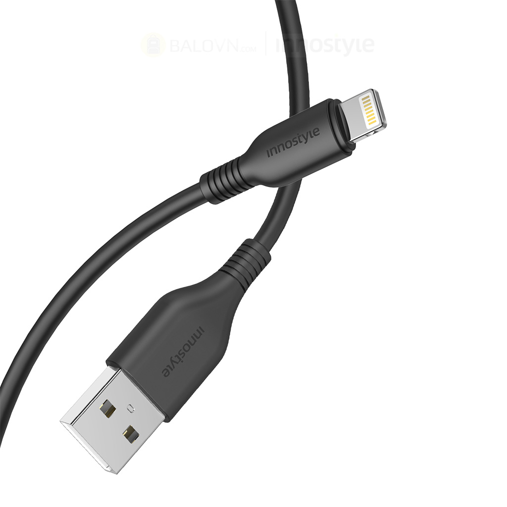 Cáp Innostyle Jazzy USB-A to Lightning MFi 1.5M J_IAL150 - Đen