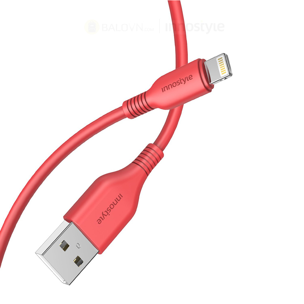 Cáp Innostyle Jazzy USB-A to Lightning MFi 1.5M J_IAL150 - Đỏ