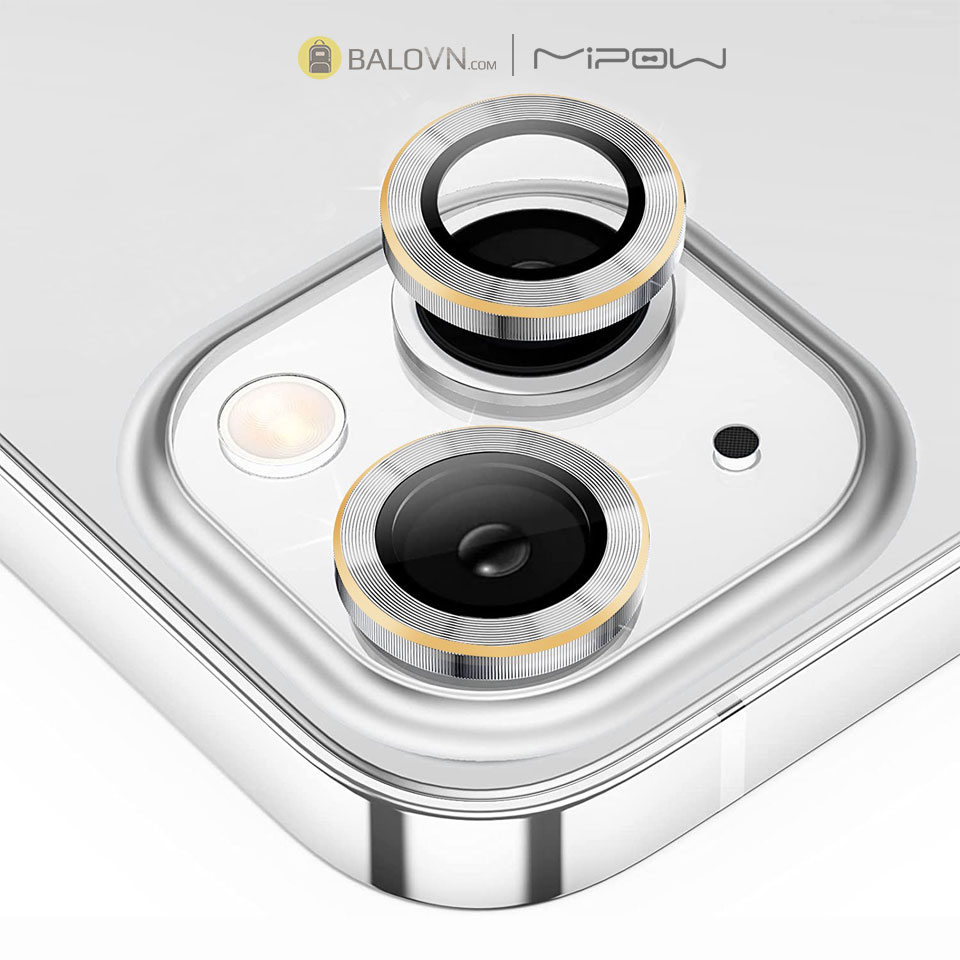Lens Camera Cho iPhone 14 / 14 Plus Viền Gold Mipow Diamondshield Chống va đập Matallic Titanium Alloy-Starlight