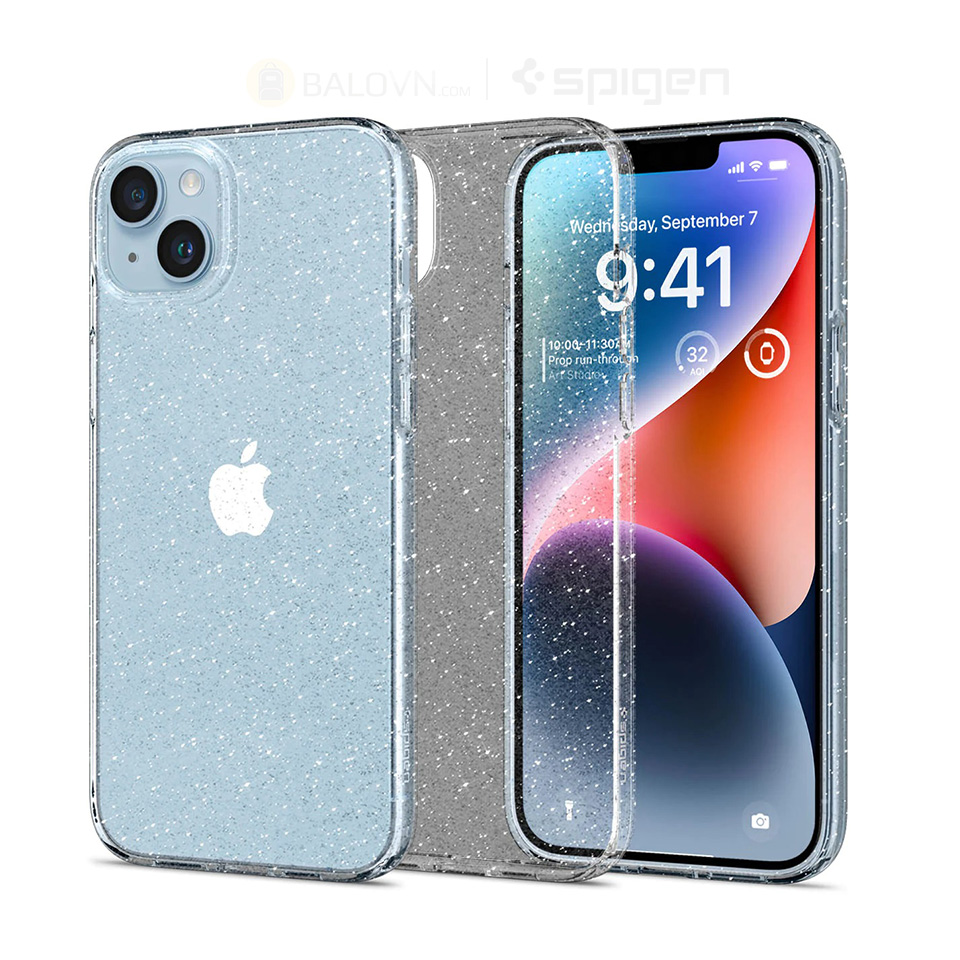 Ốp lưng iPhone 14 Plus Spigen Liquid Crystal Glitter(dẻo toàn bộ) Clear