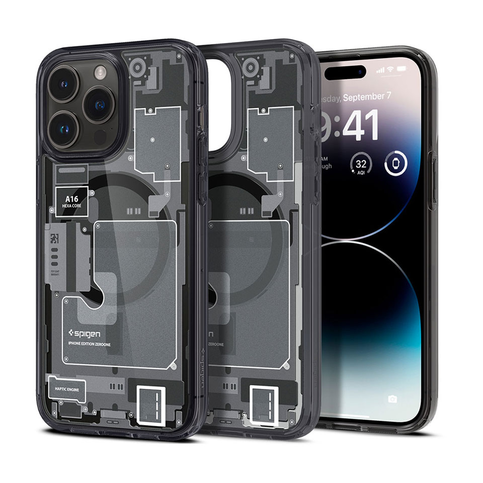 Ốp lưng iPhone 14 Pro SPIGEN Ultra Hybrid Zero One Magfit (magsafe) Black