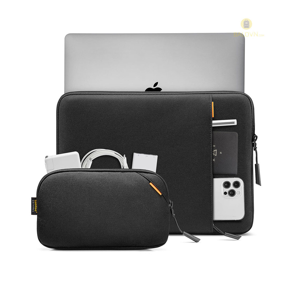 Tomtoc A13 360° Protective Kèm Túi Phụ Kiện Cho MacBook 14inch - Black