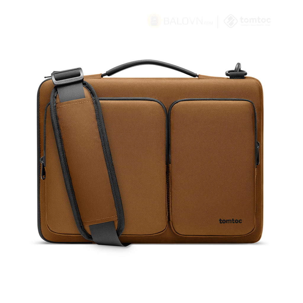Tomtoc A42-C01 Versatile 360° Shoulder bags Macbook 13/14" Brown