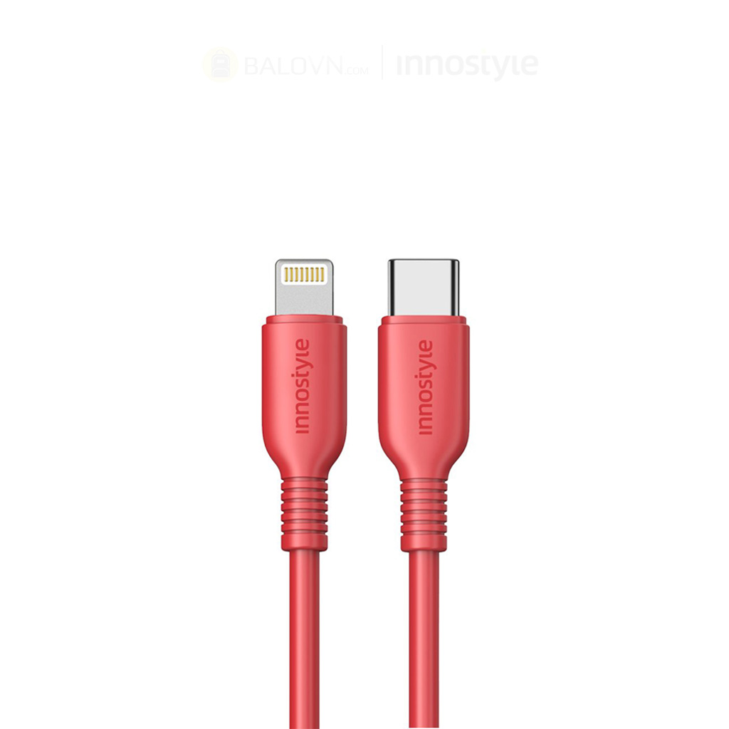 Cáp Innostyle Jazzy USB-C to Lightning 20W/60W 1.2M J-ICL120 - Đỏ